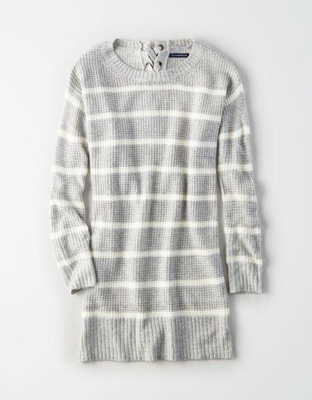 American Eagle Outfitters Ae Ahh-mazingly Soft Lace-up-back Sweater Dress
