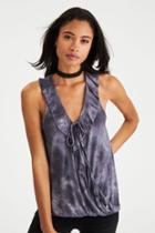 American Eagle Outfitters Ae Soft & Sexy Ruffle Surplice Tank