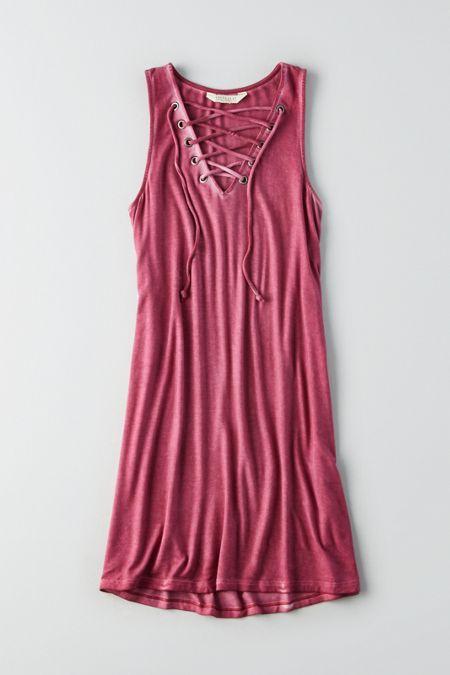 American Eagle Outfitters Ae Soft & Sexy Lace-up Dress