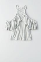 American Eagle Outfitters Don't Ask Why Cold Shoulder Flutter Top