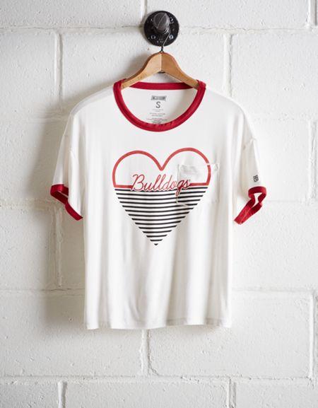 Tailgate Women's Uga Bulldogs Heart Pocket T-shirt