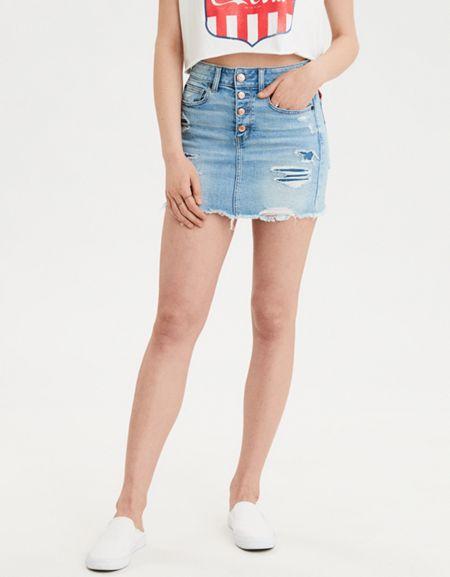 American Eagle Outfitters Ae High-waisted Denim Skirt