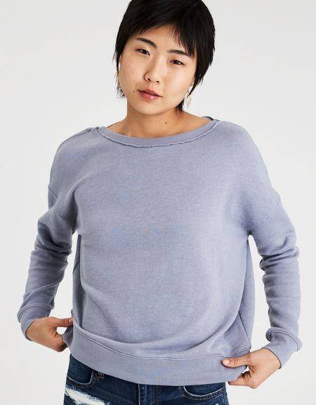 American Eagle Outfitters Ae Open Tie Back Sweatshirt