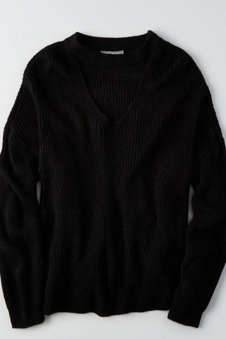 American Eagle Outfitters Don't Ask Why Choker Neck Sweater