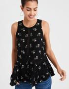 American Eagle Outfitters Ae Lace Inset Peplum Shell Top