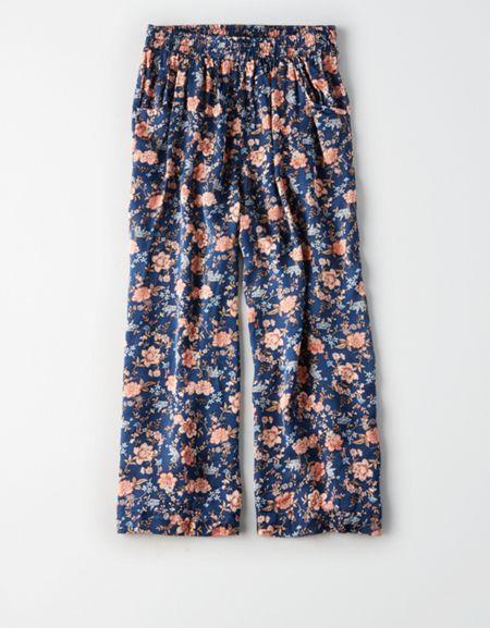 American Eagle Outfitters Don't Ask Why Printed Satin Culotte Pant