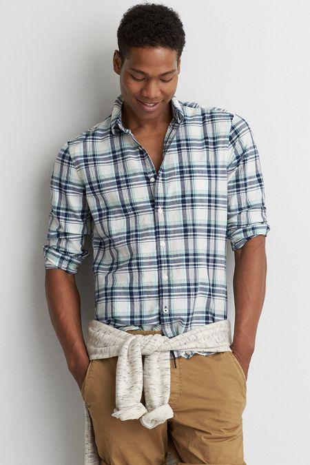 American Eagle Outfitters Ae Plaid Madras Shirt