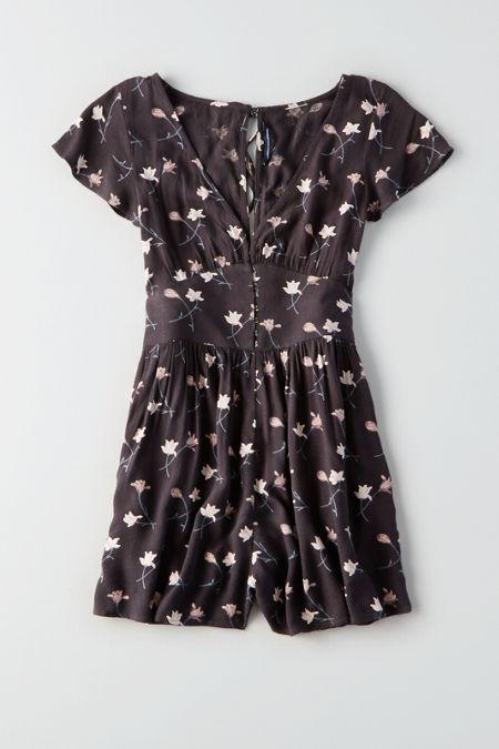 American Eagle Outfitters Ae Deep V-neck Romper