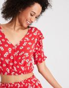 American Eagle Outfitters Ae Puff Sleeve Floral Top