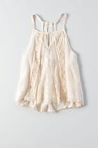 American Eagle Outfitters Ae Hi-neck Lace Trim Cami