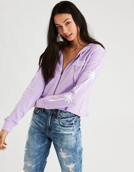 American Eagle Outfitters Ae Graphic Zipper Hoodie