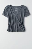 American Eagle Outfitters Ae Soft & Sexy Wrap-front T-shirt