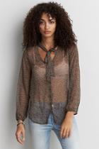 American Eagle Outfitters Ae Chiffon Tie Top