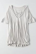 American Eagle Outfitters Ae Cold Shoulder Wrap Front T-shirt
