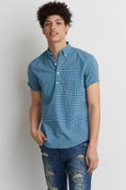 American Eagle Outfitters Ae Short Sleeve Plaid Popover Shirt