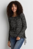 American Eagle Outfitters Ae Marled Lace-up Sweater