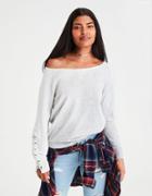 American Eagle Outfitters Ae Lace-up-sleeve Sweatshirt