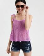 American Eagle Outfitters Ae Cropped Mesh Sweater Tank Top