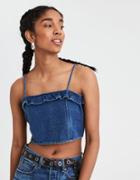 American Eagle Outfitters Ae Denim Corset Crop Top