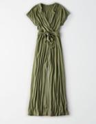 American Eagle Outfitters Don't Ask Why Collar Tie Waist Knit Jumpsuit