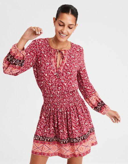 American Eagle Outfitters Ae Smocked Waist Dress