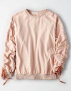 American Eagle Outfitters Don't Ask Why Ruched Sleeve Fleece