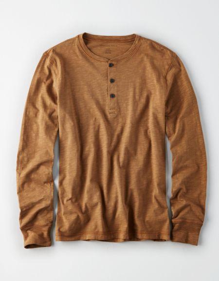 American Eagle Outfitters Ae Long Sleeve Slub Henley