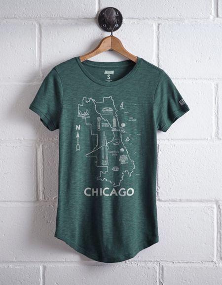 Tailgate Women's Chicago Landmark Map T-shirt