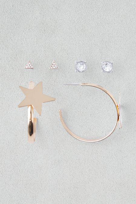 American Eagle Outfitters Ae Star Hoops & Studs 3-pack Earrings