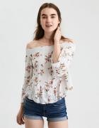 American Eagle Outfitters Ae Swiss Dot Lace Inset Top