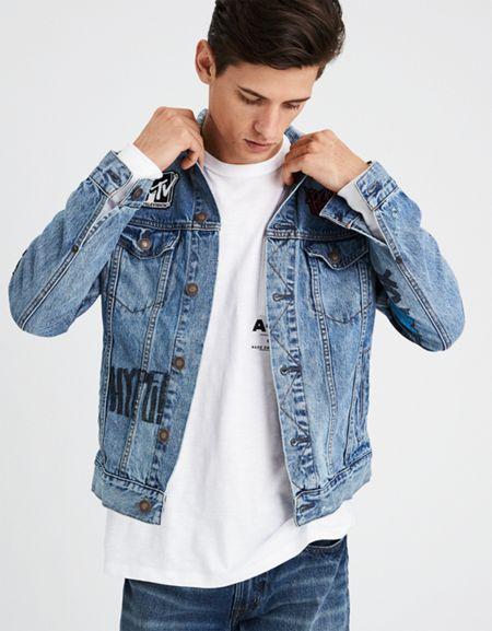 American Eagle Outfitters Ae X Mtv Raps Destroy Denim Jacket