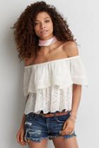 American Eagle Outfitters Ae Textured Off-the-shoulder Top