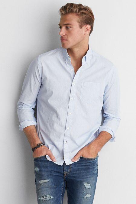American Eagle Outfitters Ae Microstripe Button Down Shirt