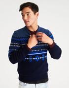 American Eagle Outfitters Ae Holiday Print Crew Neck Sweater