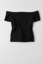 American Eagle Outfitters Ae Ribbed Off-the-shoulder Sweater