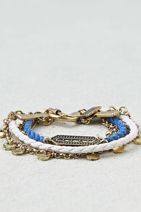 American Eagle Outfitters Ae Braid & Chain Arm Party Bracelets