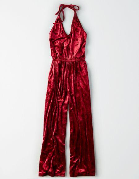 American Eagle Outfitters Don't Ask Why Velvet Jumpsuit