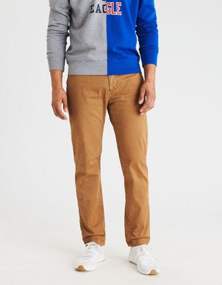 American Eagle Outfitters Ae Extreme Flex Slim Straight Khaki Pant
