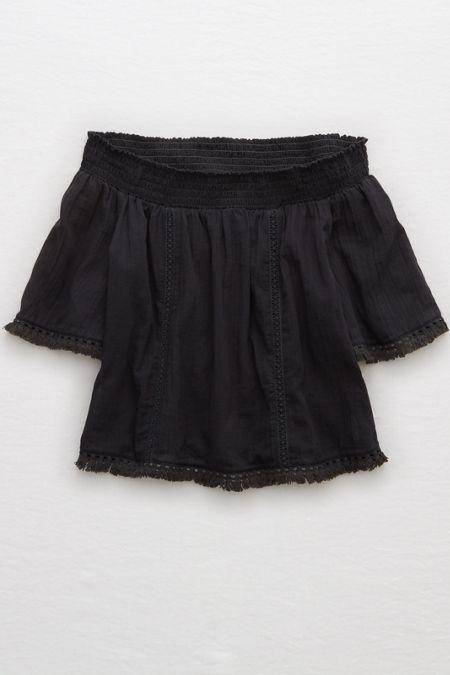 Aerie Off-the-shoulder Fringe Top