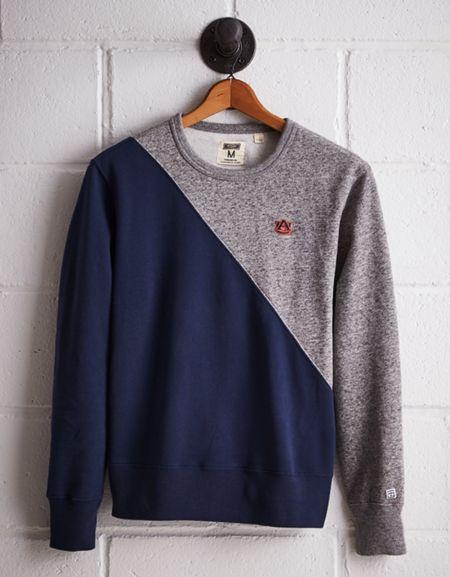 Tailgate Men's Auburn Diagonal Colorblock Sweatshirt