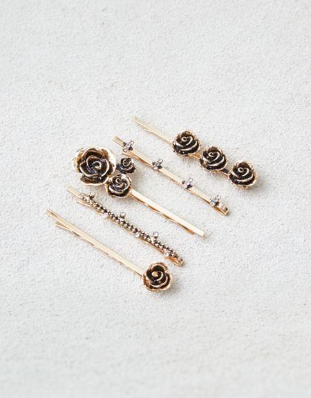 American Eagle Outfitters Ae Rose Barrette 5-pack