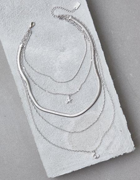 American Eagle Outfitters Ae Silver Layered Necklace