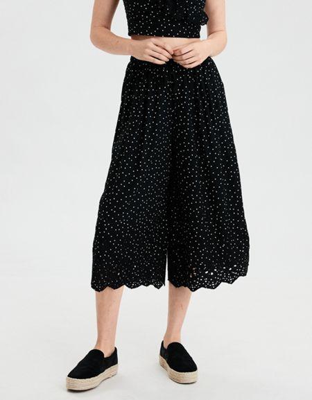 American Eagle Outfitters Ae Schiffli Culotte Pant