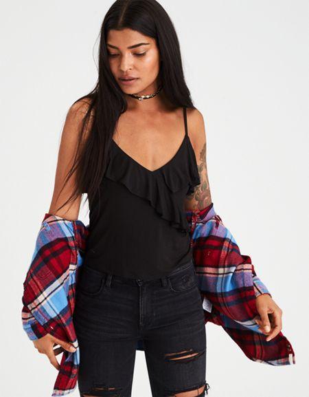 American Eagle Outfitters Ae Soft & Sexy Ruffled Cami