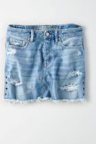 American Eagle Outfitters Ae Vintage Hi-rise Grommets Denim Skirt