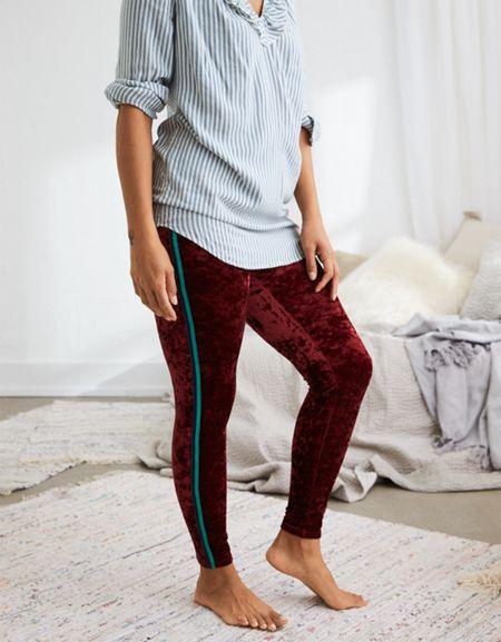 Aerie Chill Velvet Track Legging