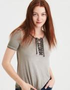 American Eagle Outfitters Ae Soft & Sexy Lace Up T-shirt