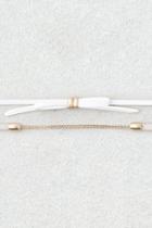 American Eagle Outfitters Ae White Bow & Chain Choker Duo
