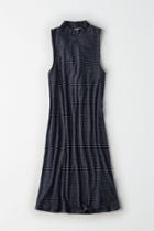 American Eagle Outfitters Ae Mock Neck Lace-up-back Dress
