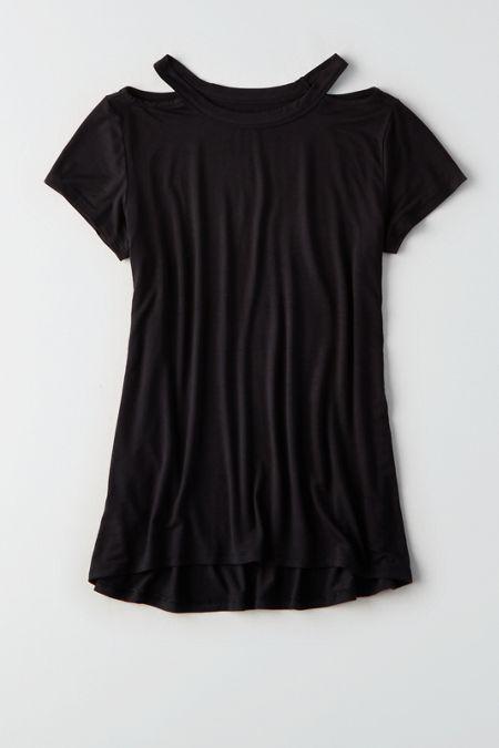 American Eagle Outfitters Ae Soft & Sexy Shoulder-cutout T-shirt
